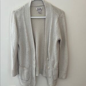 Mudd Cream Open-Front Knit Cardigan with Pockets